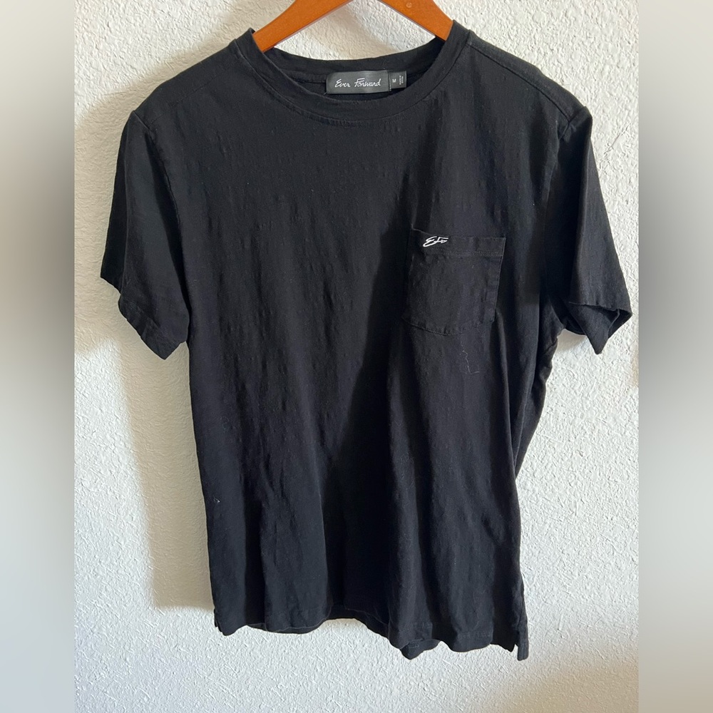 Ever Forward Black Pocket Tee - Medium
